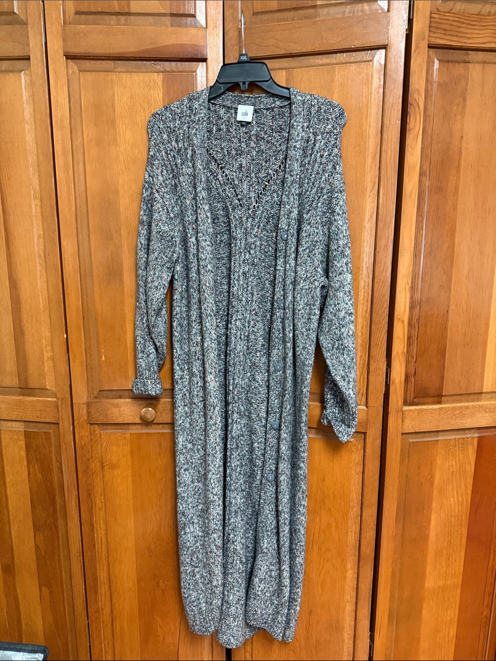 CAbi Marled Knit Cardigan with Multicolor Flecks